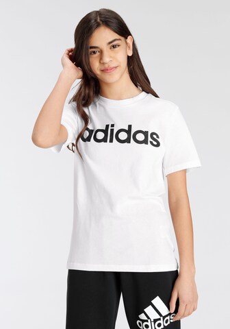 ADIDAS SPORTSWEAR Λειτουργικό μπλουζάκι 'Essentials Linear Logo ' σε λευκό: μπροστά