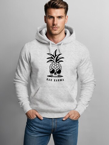 Neverless Sweatshirt 'Bad Karma Skull' in Grey