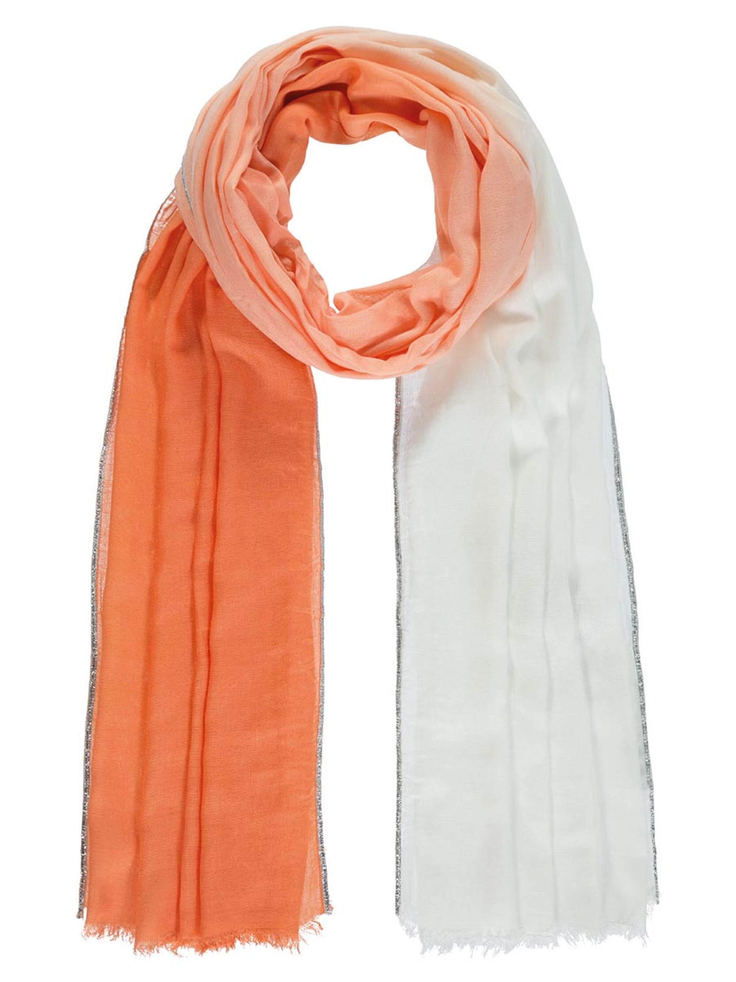 Passigatti Wrap 'Schal Degradé mit Silberrand' in Orange: front