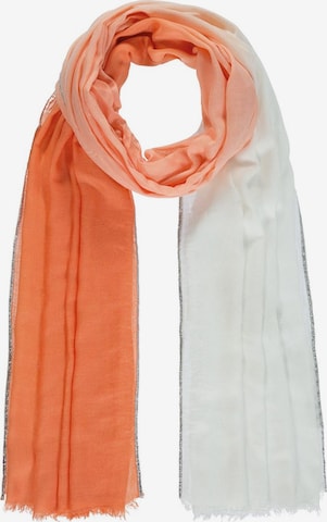 Passigatti Wrap 'Schal Degradé mit Silberrand' in Orange: front