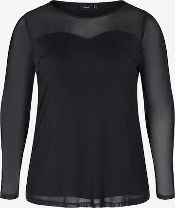 Zizzi Blouse 'ENIMA' in Zwart: voorkant