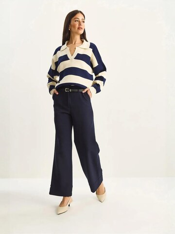 Bianco Lucci Wide leg Broek in Blauw