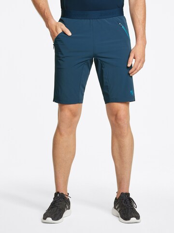 ZIENER Regular Workout Pants 'NALTE' in Blue: front