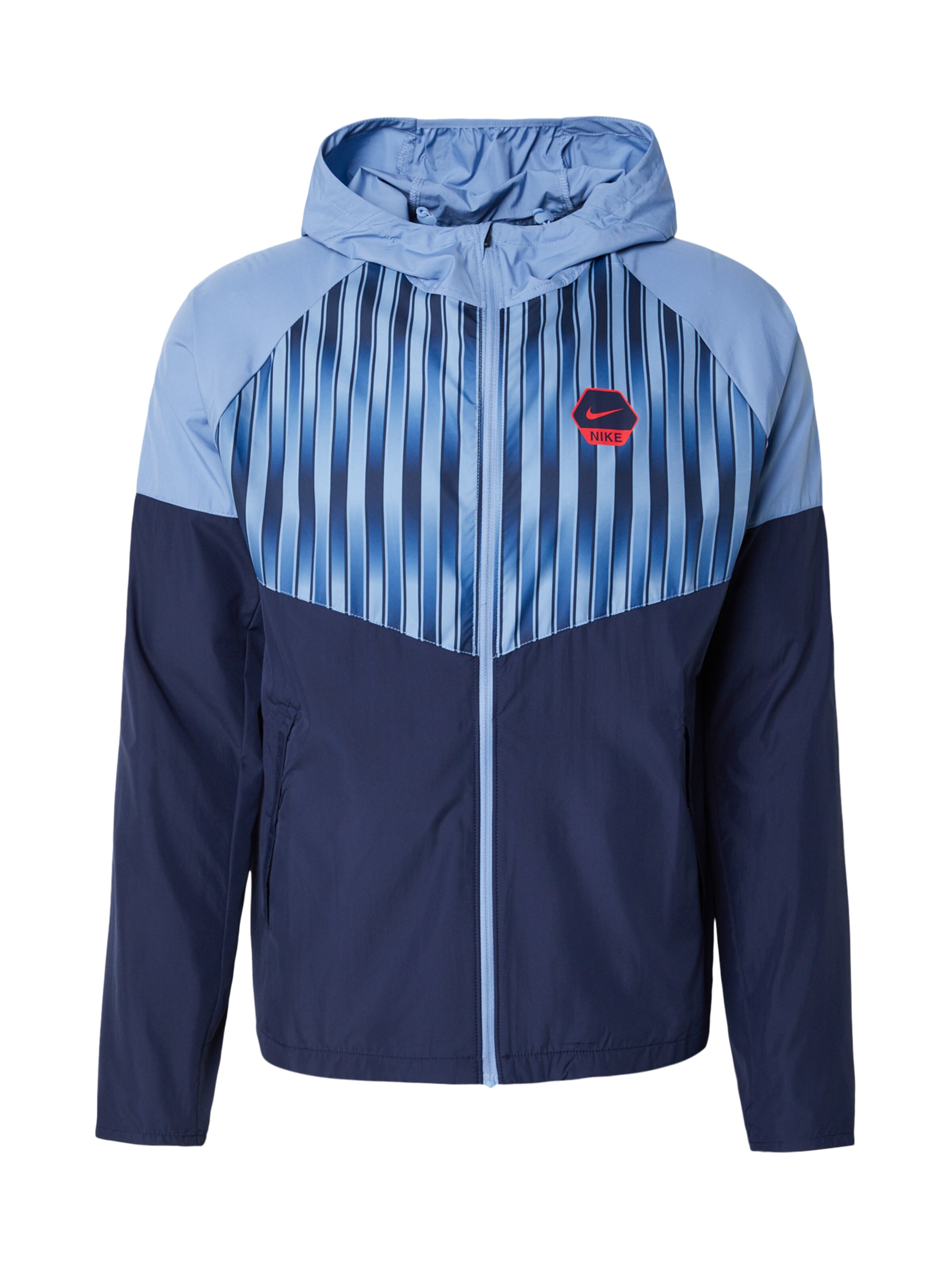 Nike Sportswear Jacke in navy / hellblau / orangerot, Produktansicht