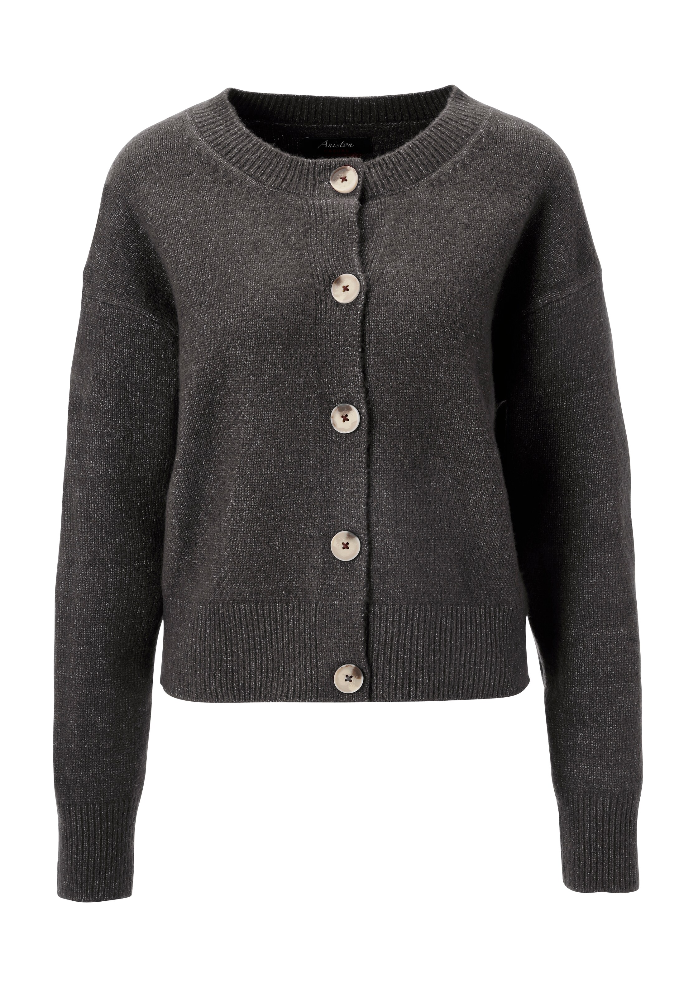 Aniston CASUAL Knit Cardigan in Grey: front