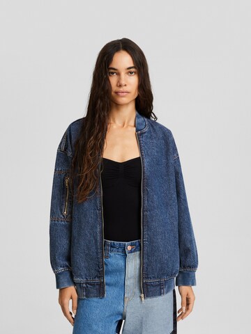 Bershka Between-season jacket in Blue: front