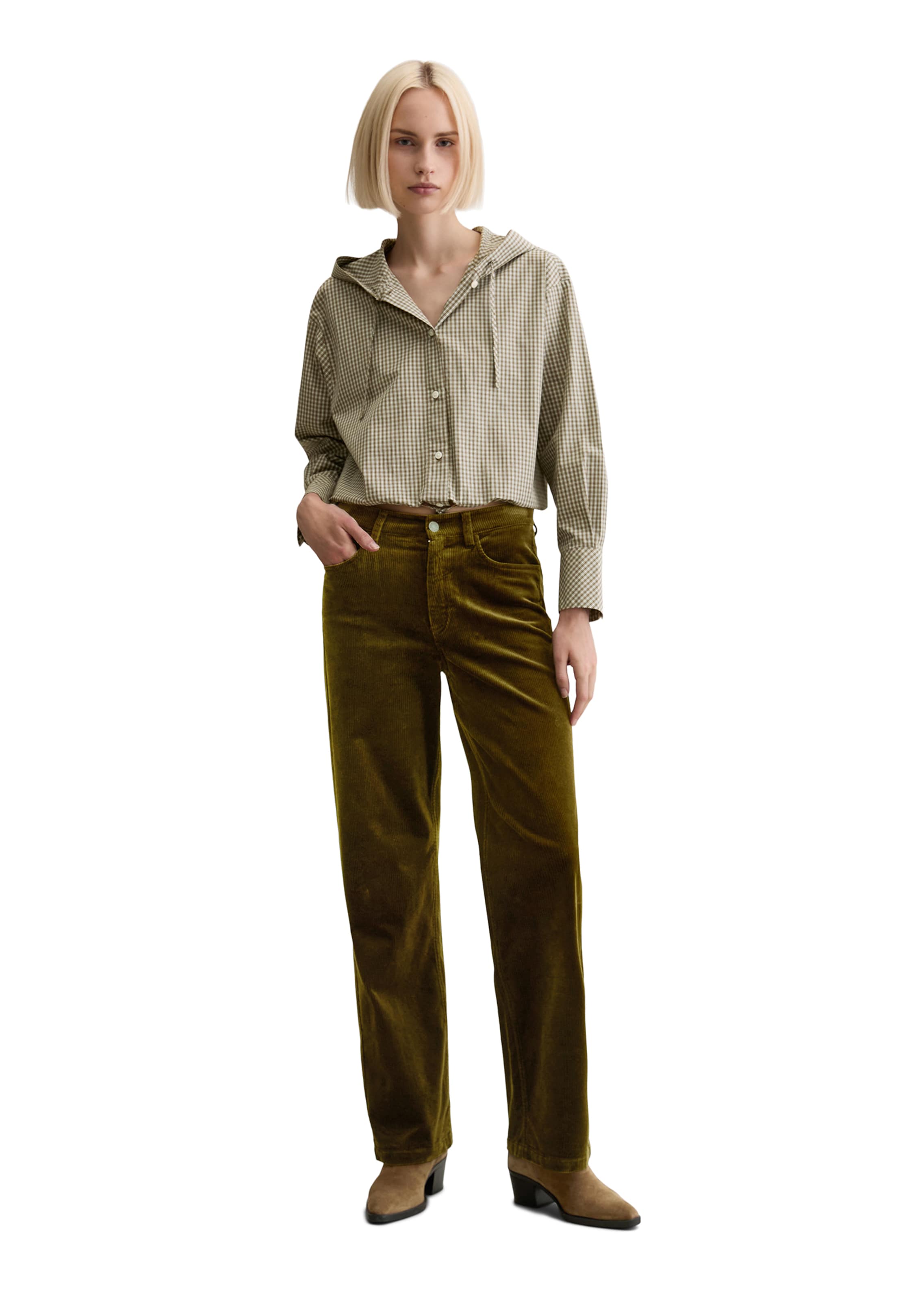 Marc O'Polo DENIM Široký strih Nohavice 'Tomma' - Hnedá