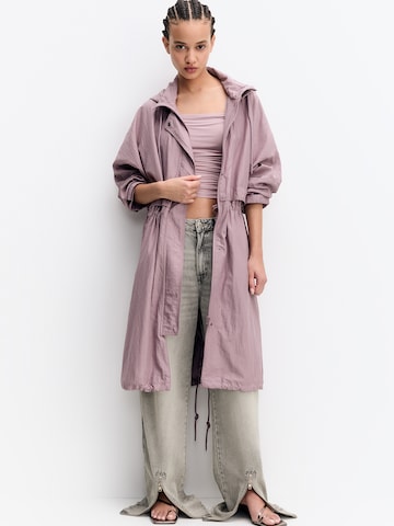 Pull&Bear Between-Seasons Parka in Purple: front