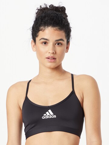 ADIDAS SPORTSWEAR Bralette Sports Bra 'Aeroreact Light-Support' in Black: front