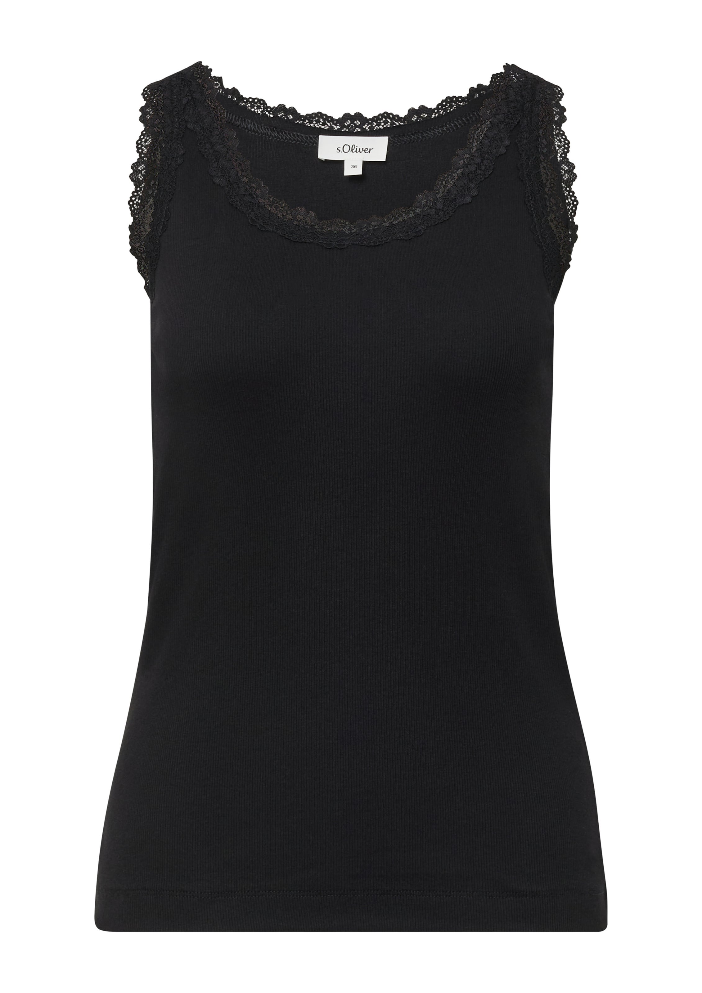 s.Oliver Top in Schwarz: Vorderseite