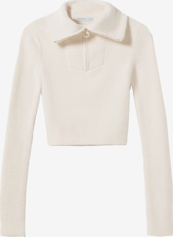 Bershka Sweater in Beige: front