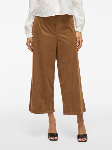VILA Wide Leg Hose 'VIHena' in Braun: Vorderseite
