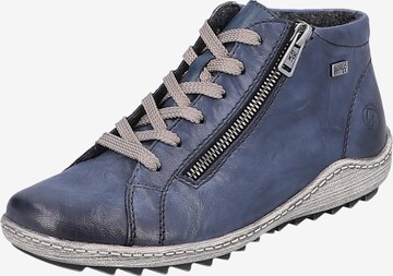 REMONTE Lace-Up Ankle Boots in Blue: front