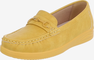Ital-Design Moccasins in Yellow: front