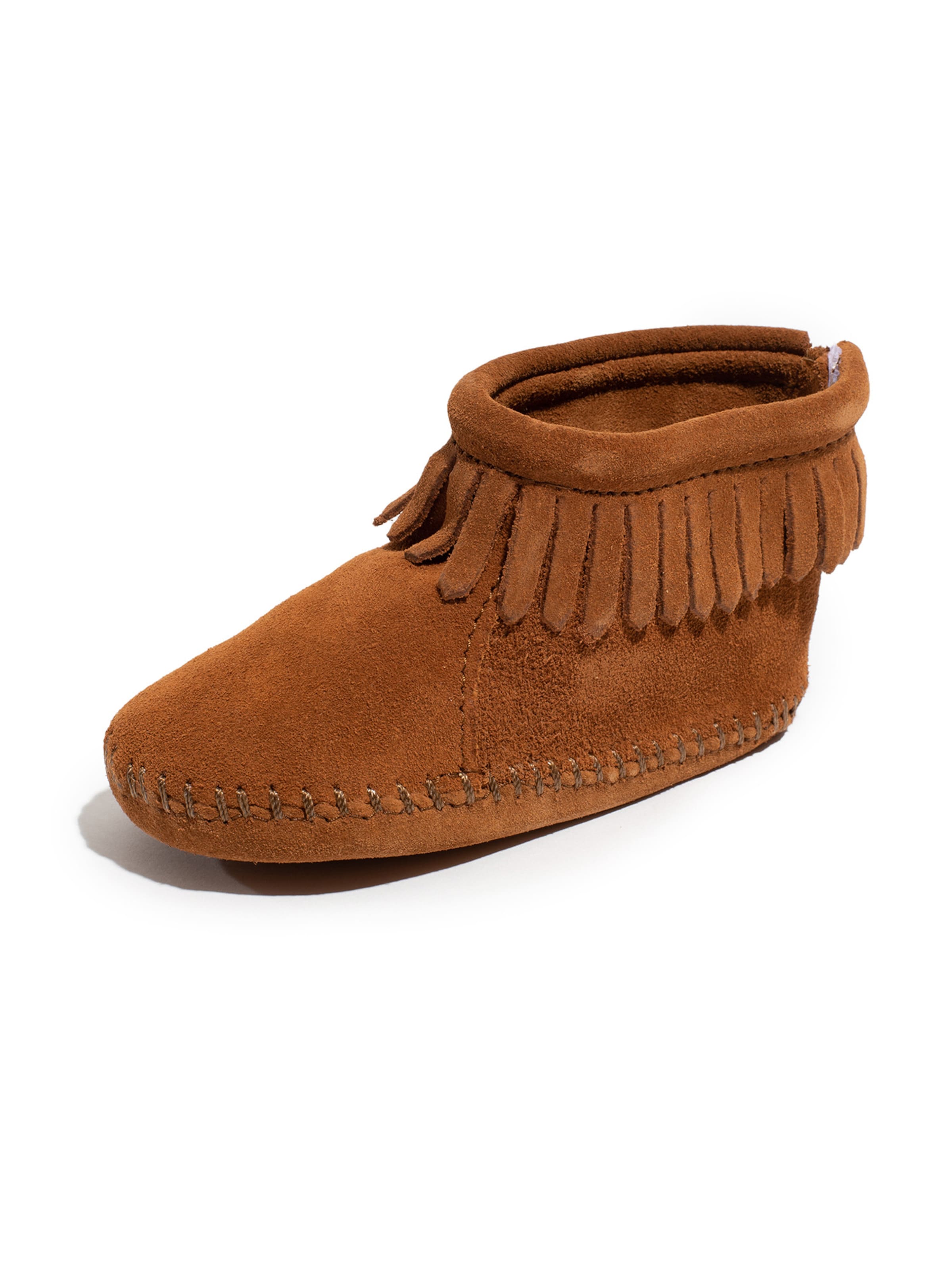 Minnetonka First-step shoe 'Back Flap' in Brown: front