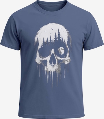 Neverless Shirt 'Skull Hiking' in Blue: front