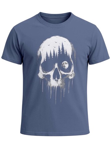 Neverless Shirt 'Skull Hiking' in Blue: front