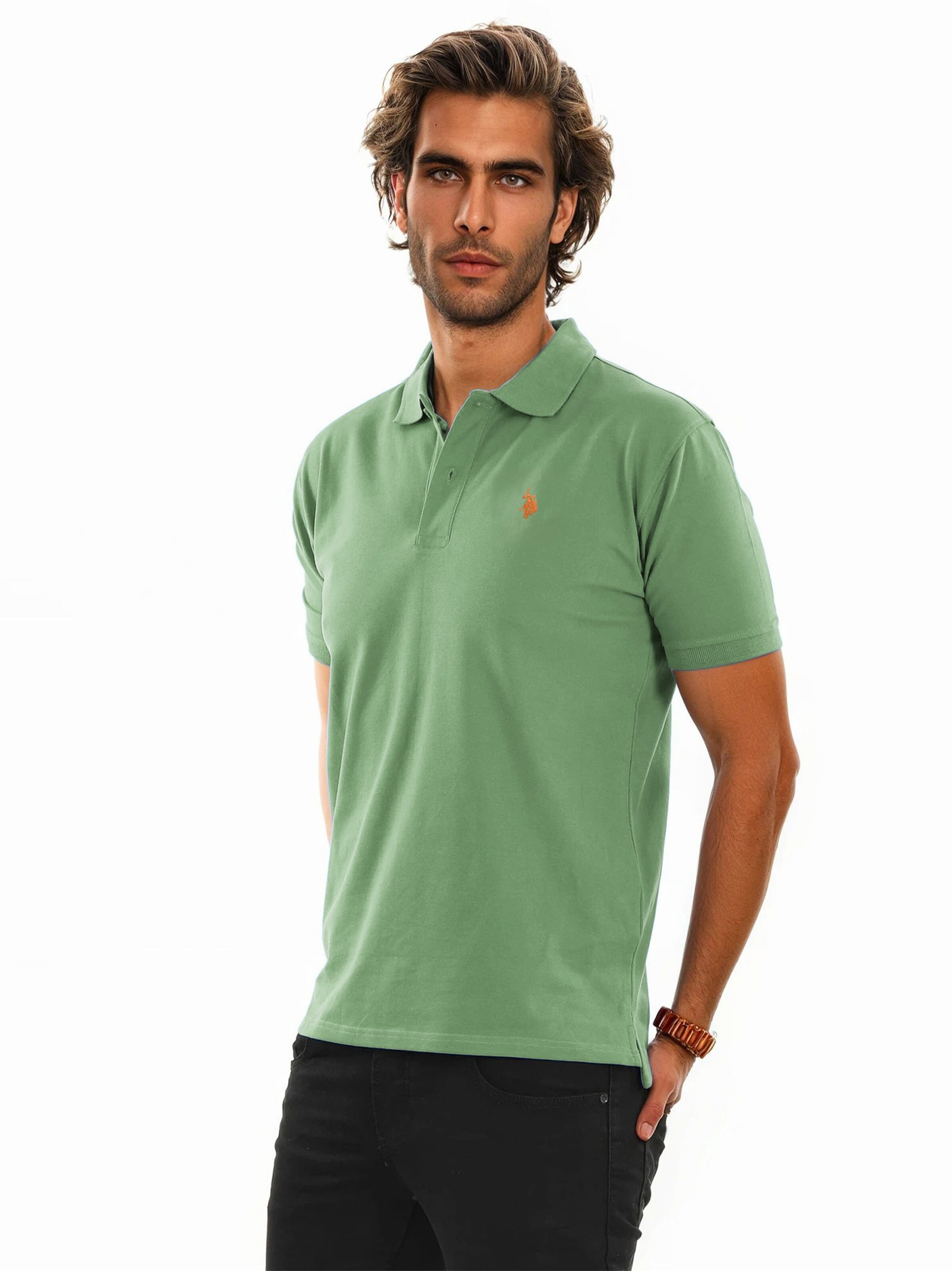 U.S. POLO ASSN. Shirt in Green: front