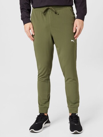 PUMA - regular Pantalón deportivo en verde: frente
