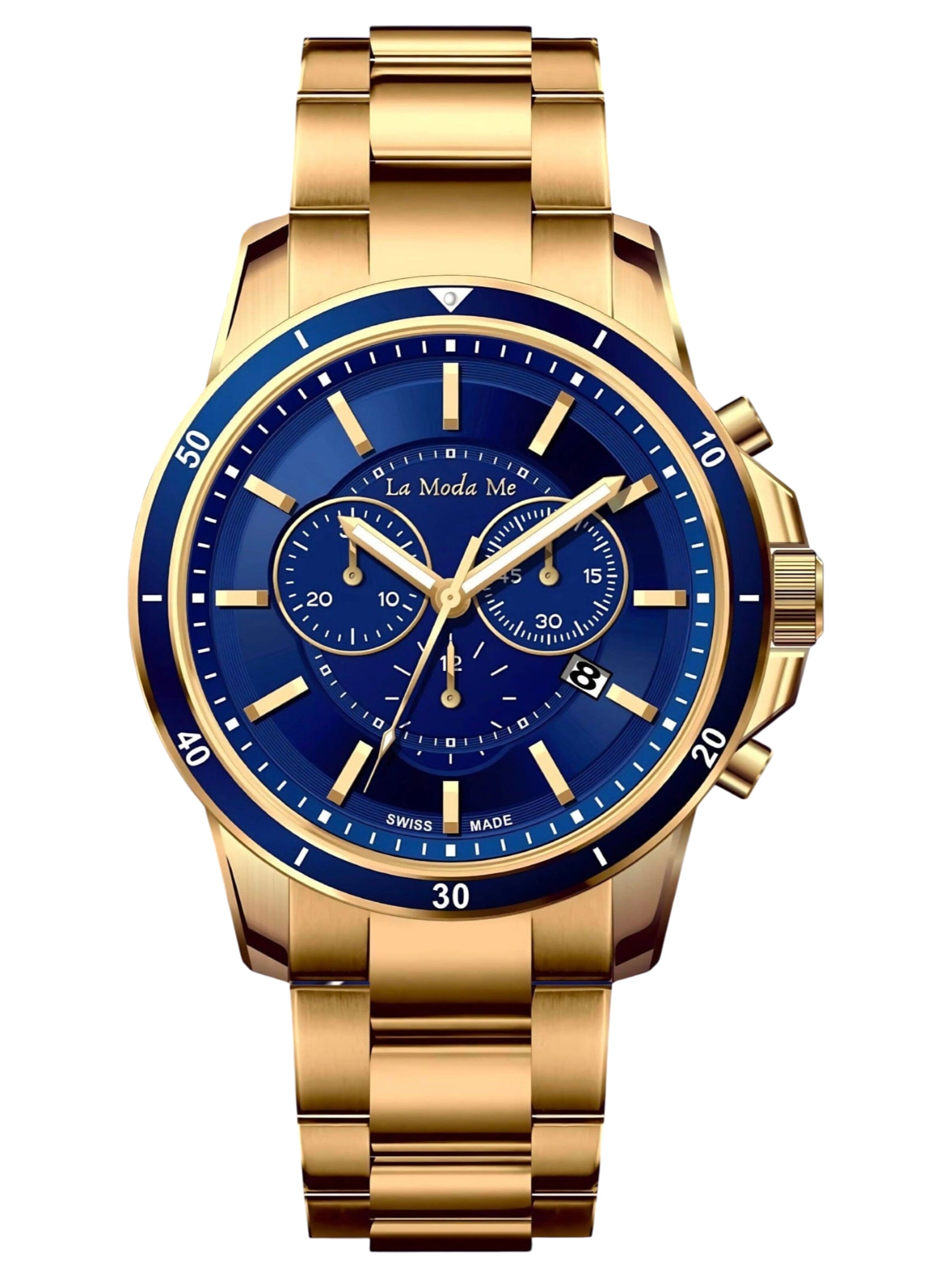 La Moda Me Analog watch 'CEO Handshake' in Blue: front