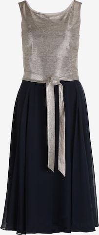 Robe de cocktail Vera Mont en argent : devant