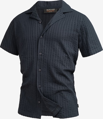 INDICODE JEANS Hemd 'Crepe' in Blau: Vorderseite