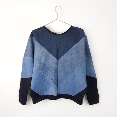 Bridge & Tunnel Sweatshirt 'Denim' in blau, Produktansicht