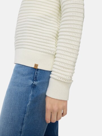 CAMEL ACTIVE Strickpullover aus einem Baumwollmix in Weiß