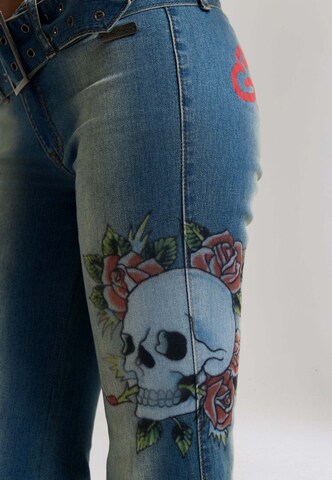 Ed Hardy Bootcut Jeans in Blau