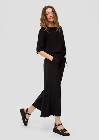 s.Oliver Wide Leg Hose in Schwarz