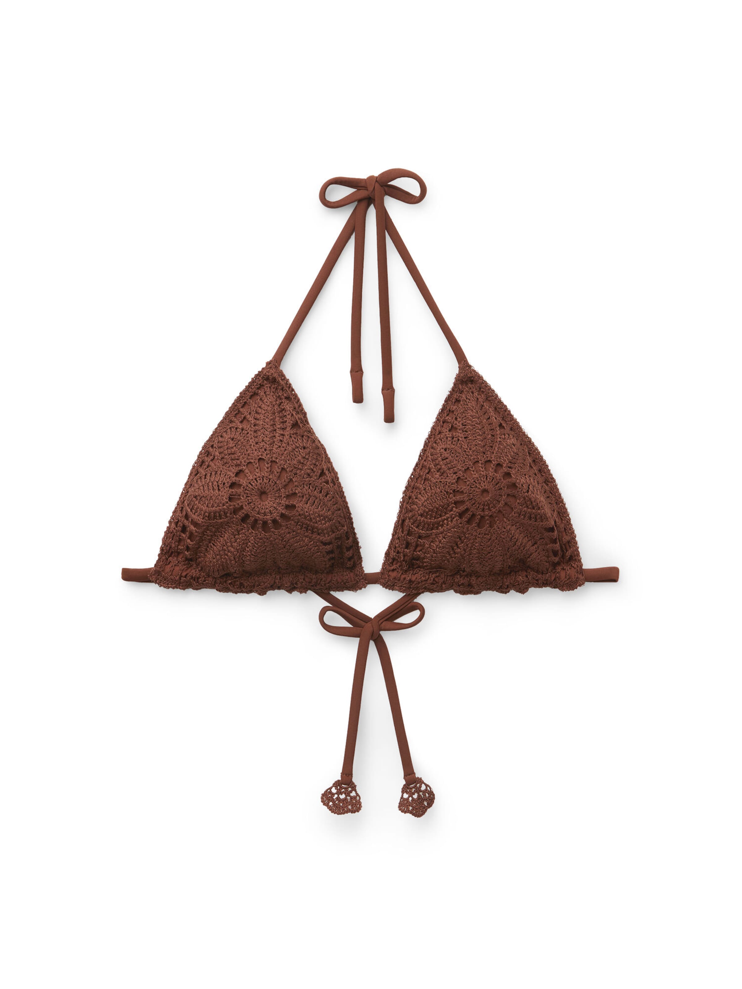 CALZEDONIA Bikini Top 'Floral Crochet' in 70-80 in Brown, Item view