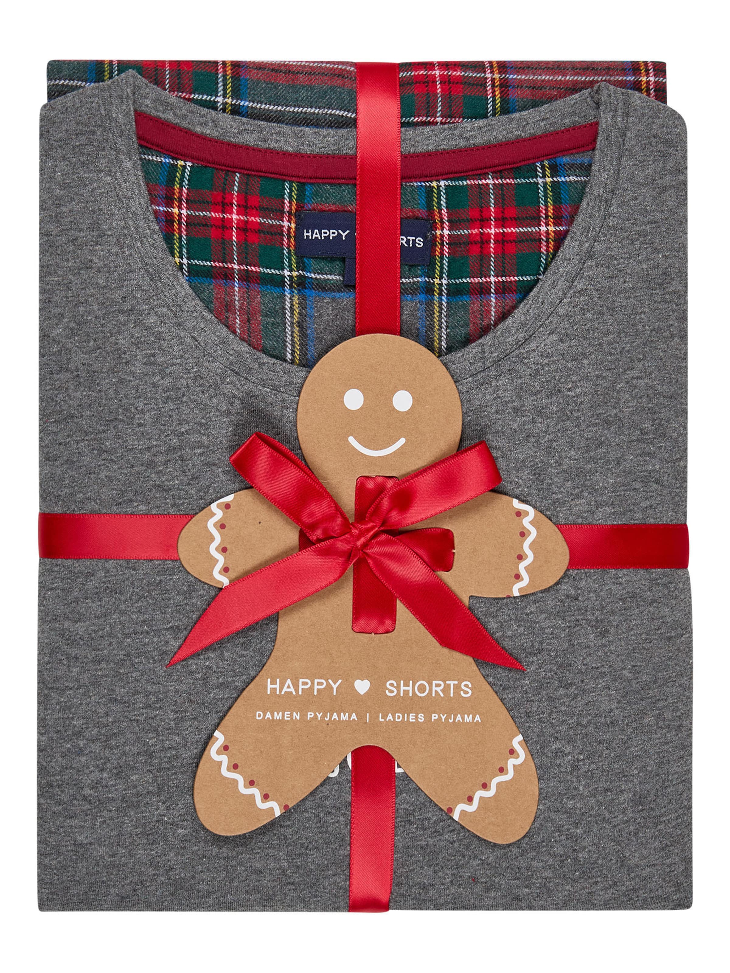 Happy Shorts Pyjama 'Christmas' in Grijs