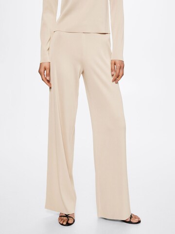 MANGO Wide Leg Housut 'MARIONA' värissä beige: edessä