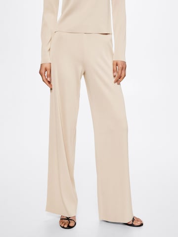 MANGO Wide leg Pants 'MARIONA' in Beige: front