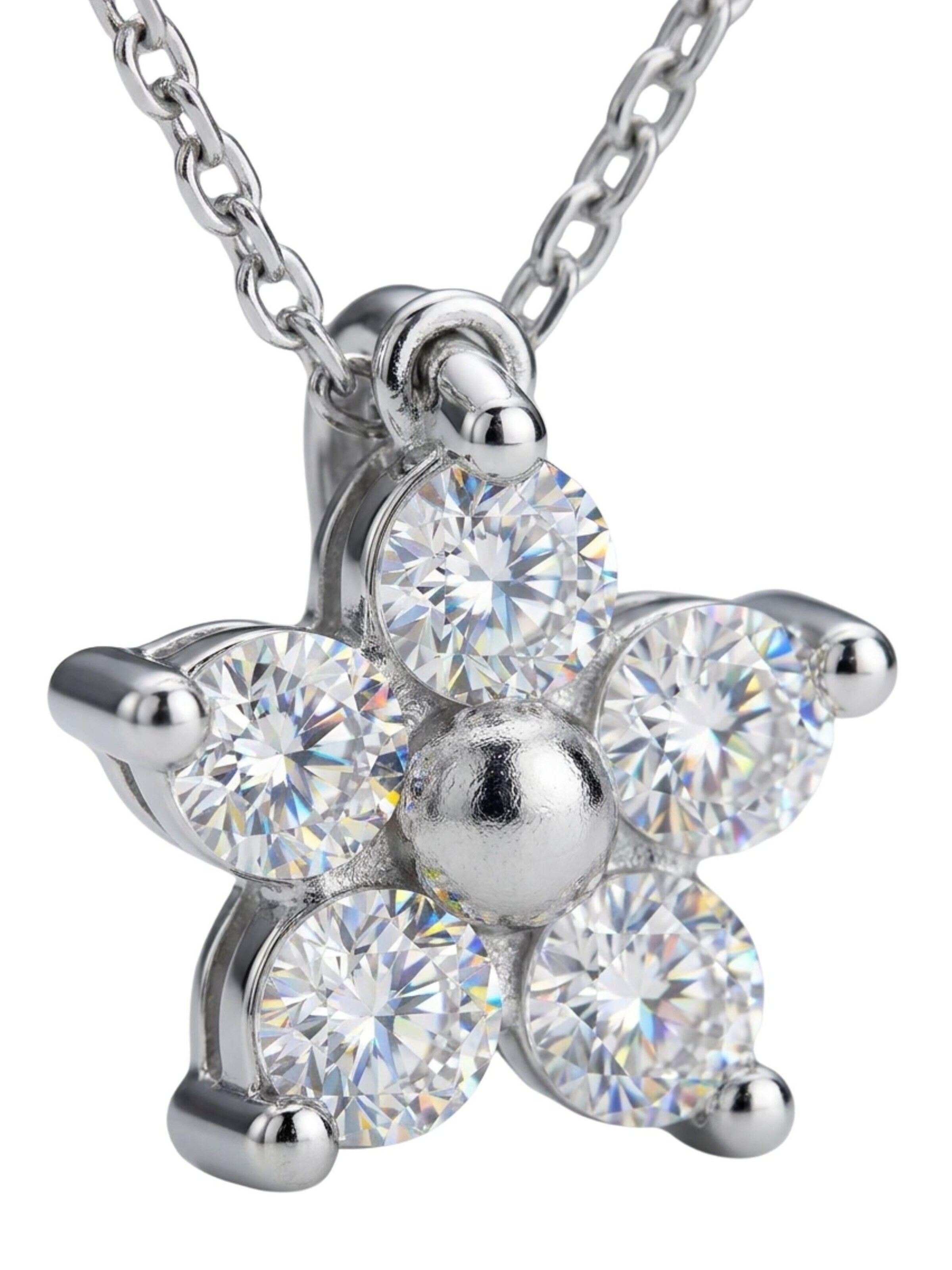 Chaîne 'Flower Sterling Silver Necklace' Maxte en argent