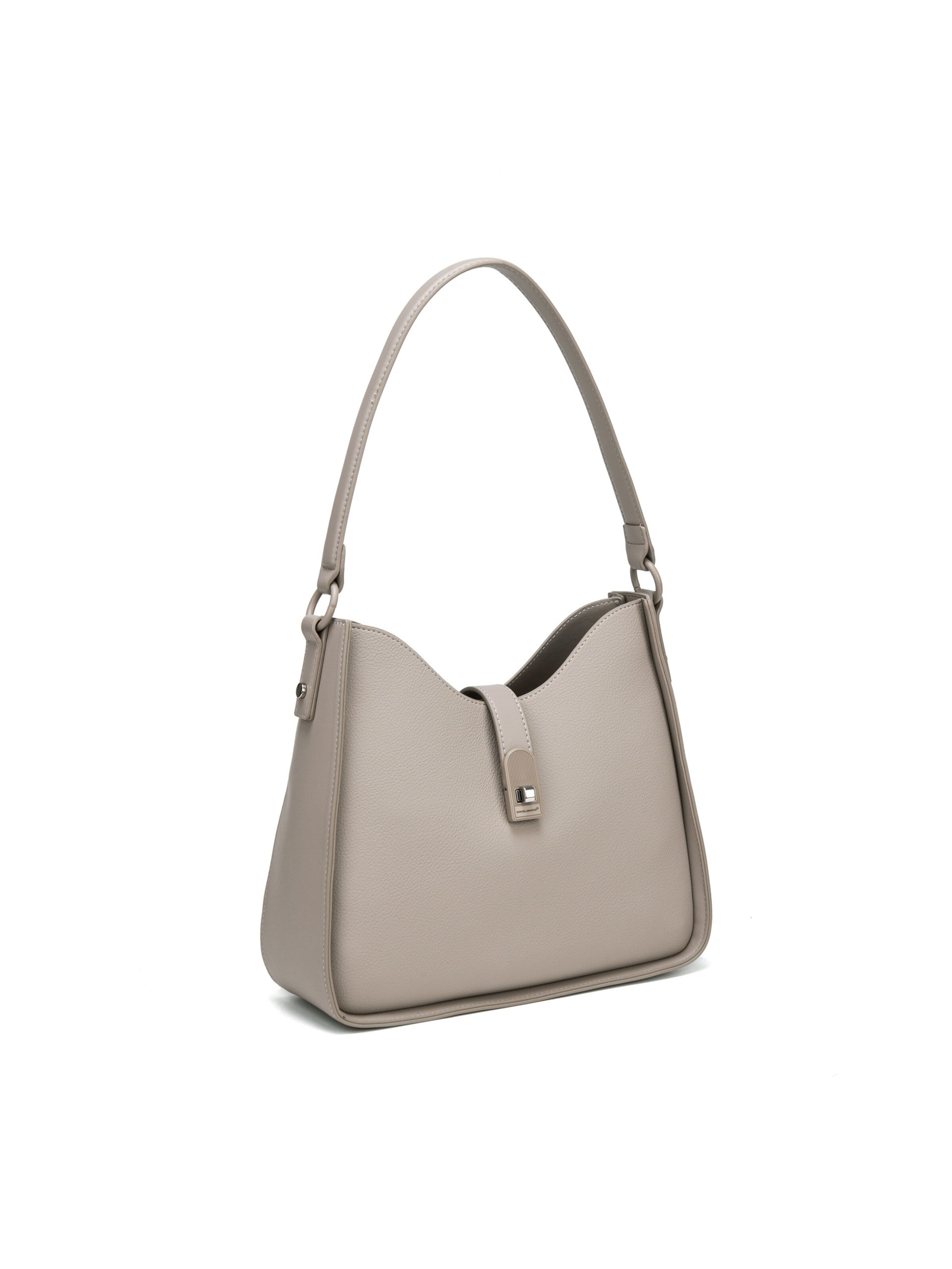 Borsa a spalla 'Borsa a Spalla David Jones Ecopelle con Chiusura Bottone e Zip' di David Jones in grigio: frontale