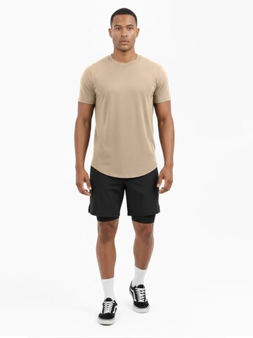 SIXLAB Shirt 'Round T-Shirt' in Beige