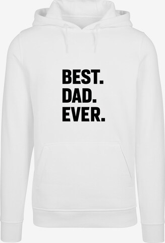 Merchcode Sweatshirt 'Fathers Day - Best Dad Ever' in White: front