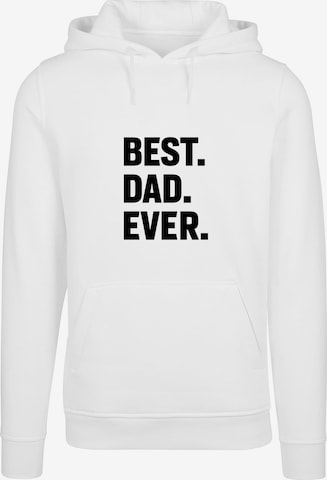 Merchcode Sweatshirt 'Fathers Day - Best Dad Ever' in White: front