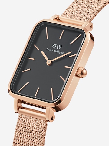 Daniel Wellington Analoog horloge 'Quadro Pressed Melrose RG Black' in Goud