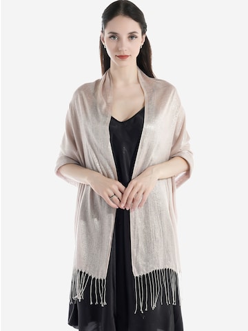 Magicshe Tuch 'Damen silberfädige Stola mit Tassel'‌‌‌‌‌‌‌ in Beige: Vorderseite