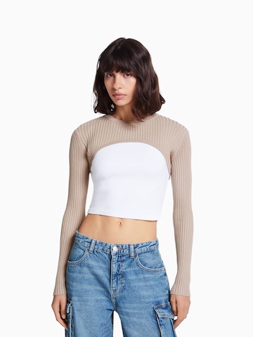 Bershka Trui in Beige: voorkant