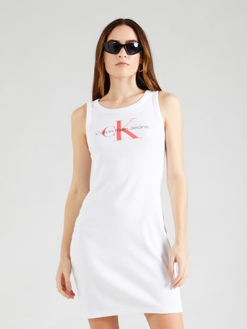 Calvin Klein Jeans Dress in White: front