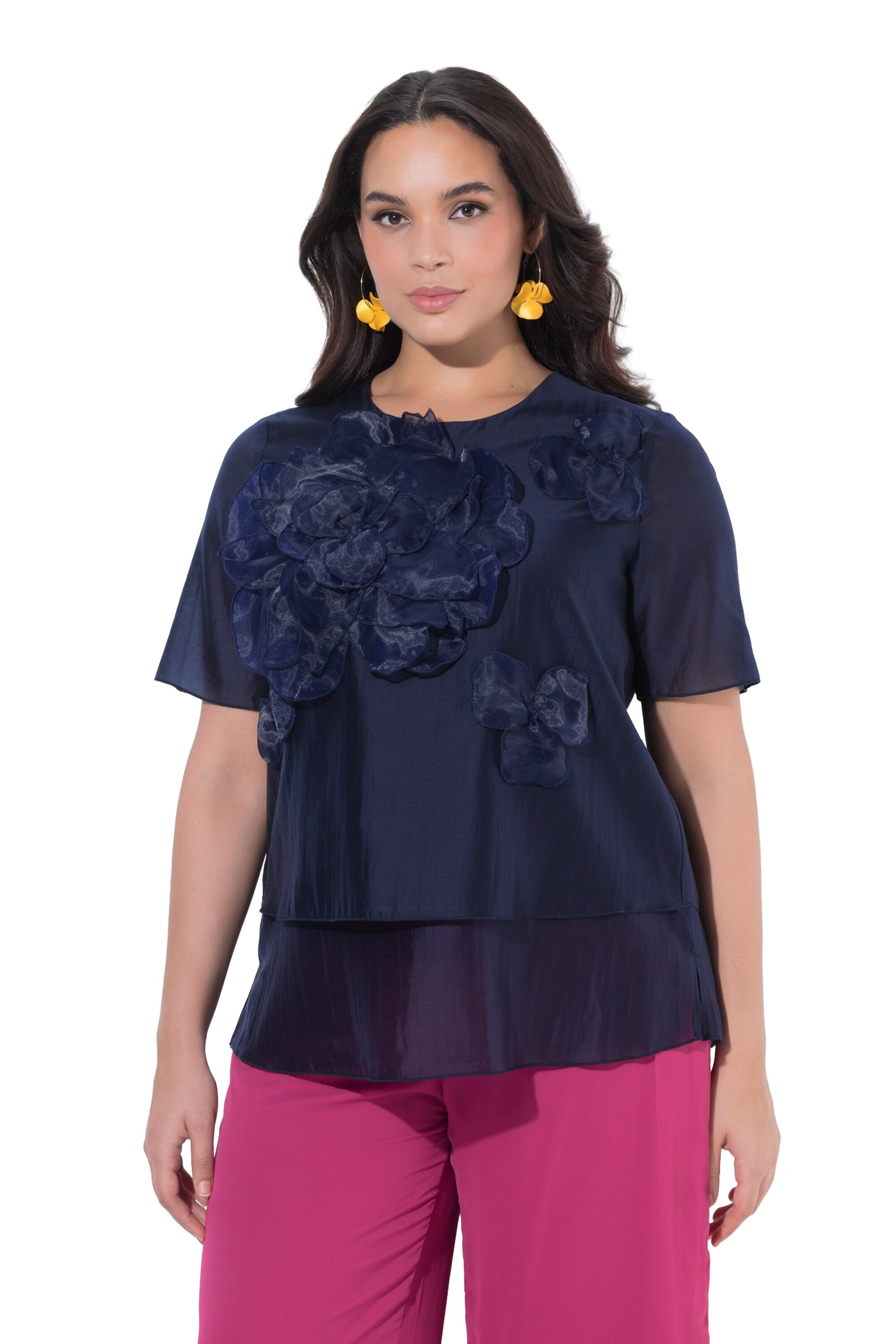 Ulla Popken Bluse in Blau: Vorderseite