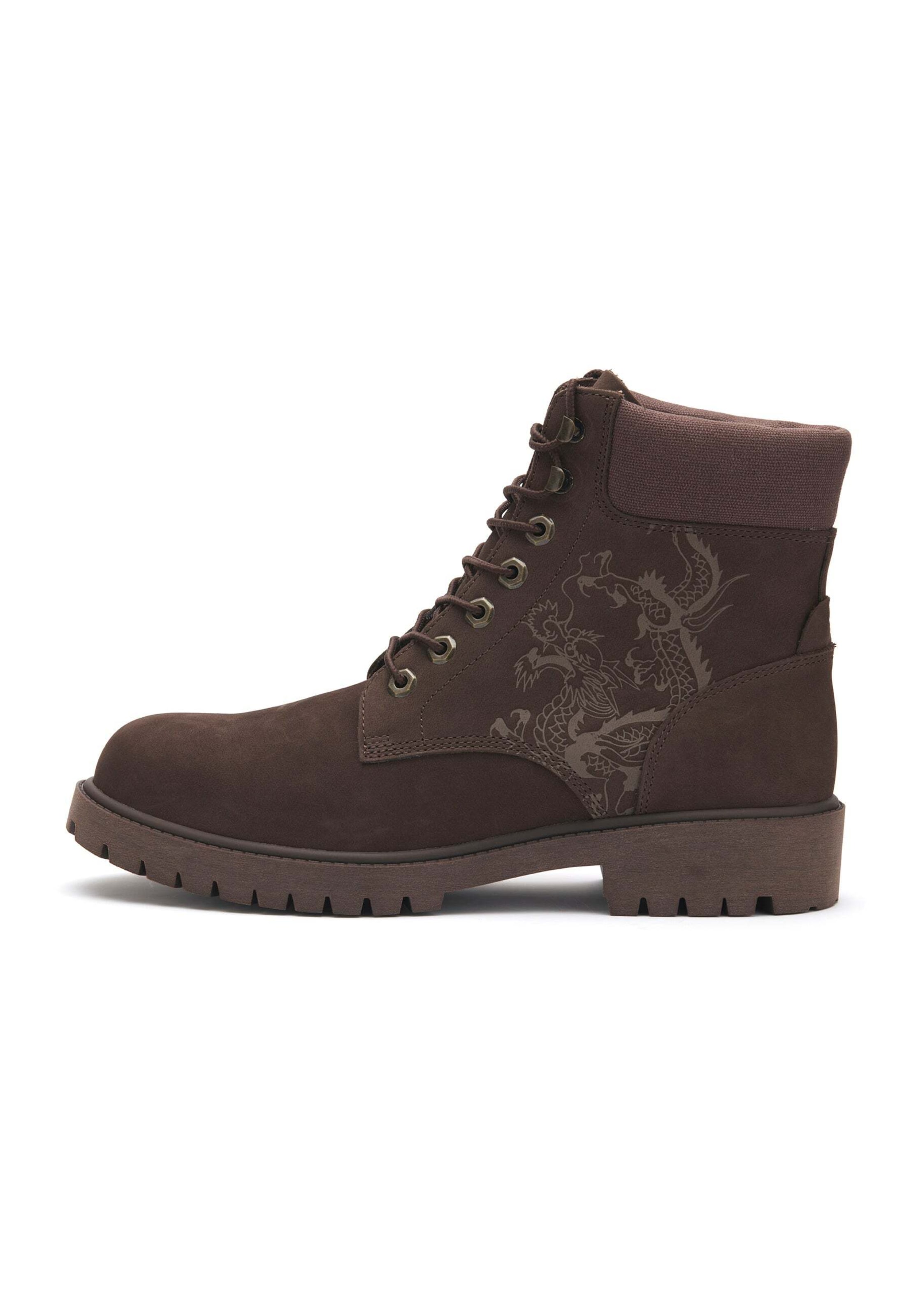 Ed Hardy Schnürboots in Braun: Vorderseite