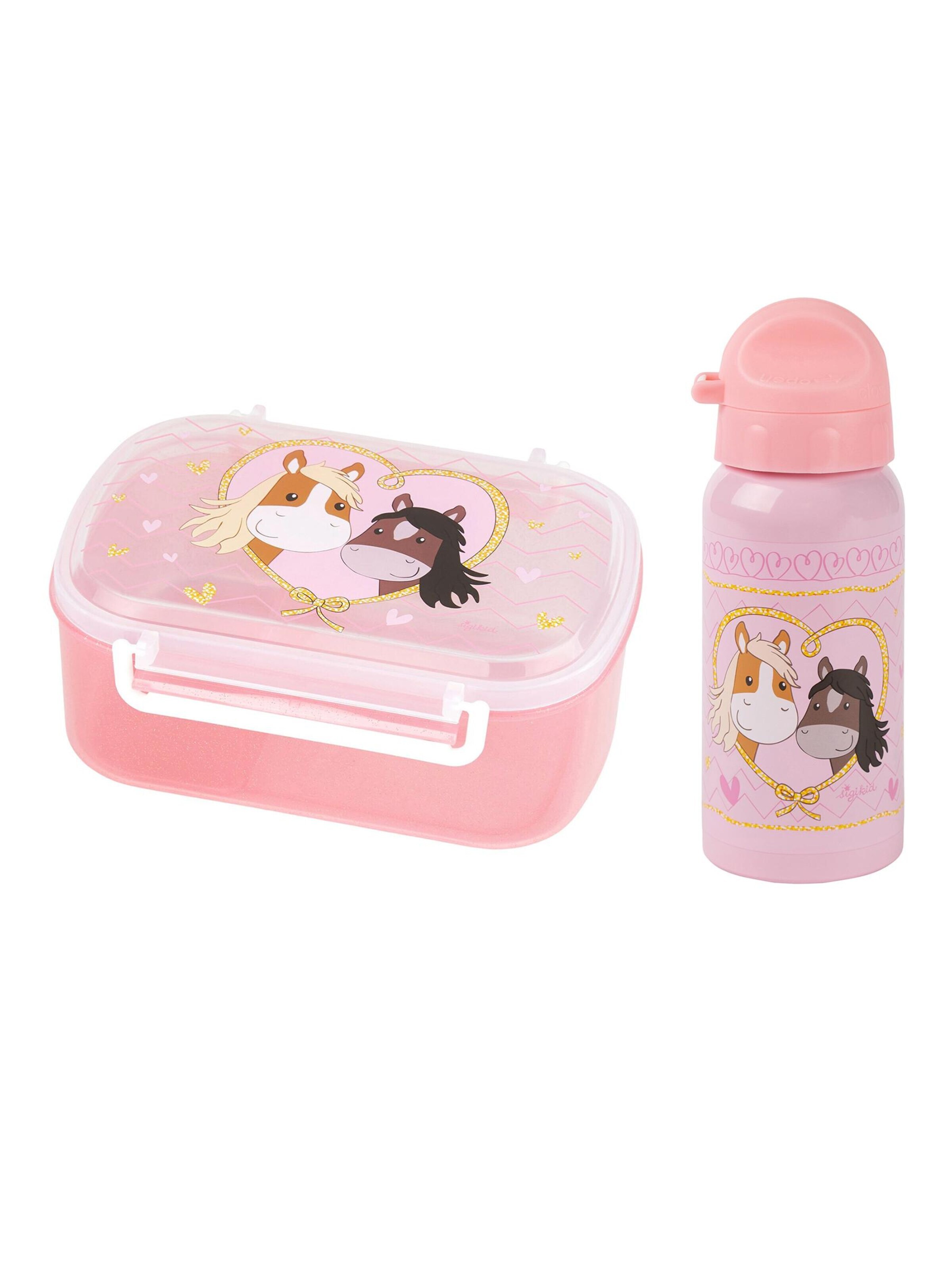 SIGIKID Drinking bottle 'Pony Love' in Pink: front
