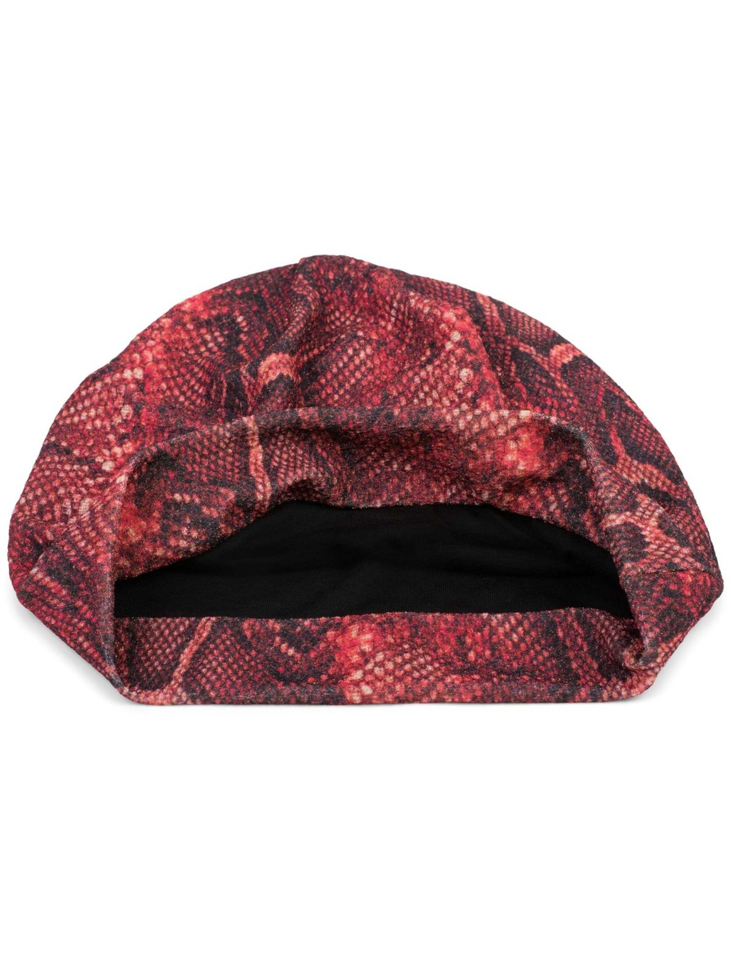 styleBREAKER Mütze 'Beanie Mütze Glitzer Schlangen Muster'‌‌‌‌‌‌ in Rot