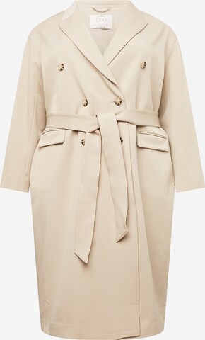 Guido Maria Kretschmer Curvy Between-seasons coat 'Romina' in Beige: front