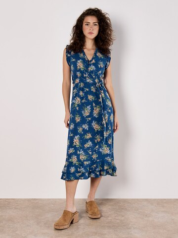 Apricot Ditsy Floral Print Midi Dress ' ' in Blau: Vorderseite