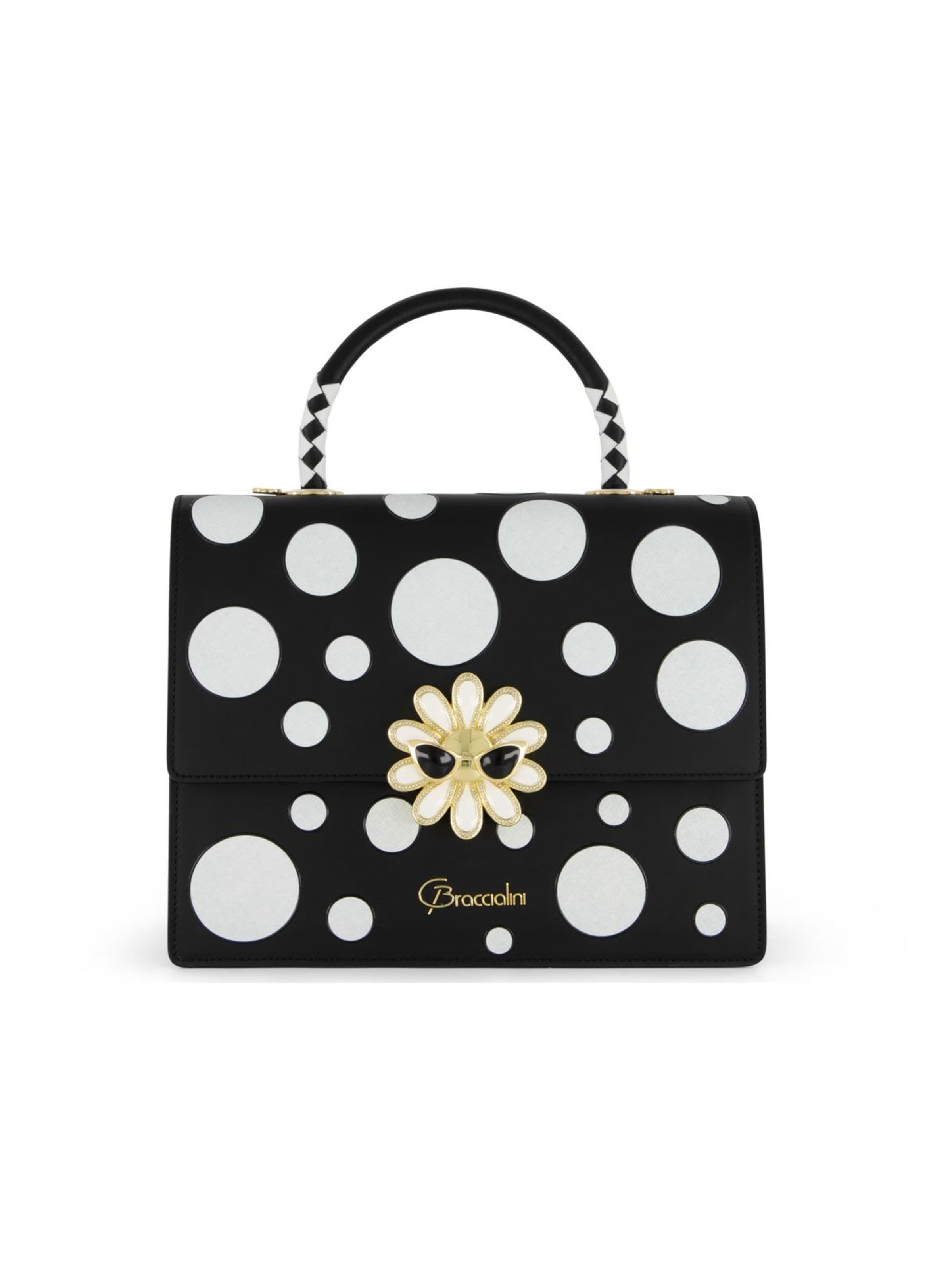 Braccialini - Bolso de mano 'Audrey Pois' en negro: frente